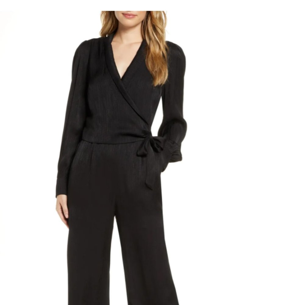 Adelyn Rae Shyla Long Sleeve Satin Jumpsuit *NEW*